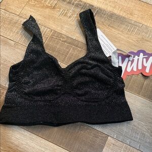 YITTY Black Glittery Bralette SZ XL-XXL